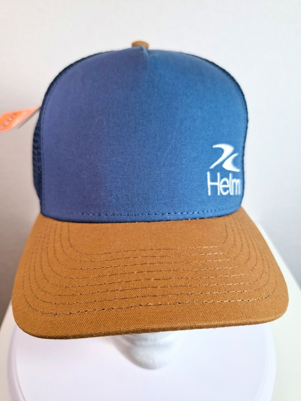 Helm Two-Tone Blue and Brown Trucker Hat